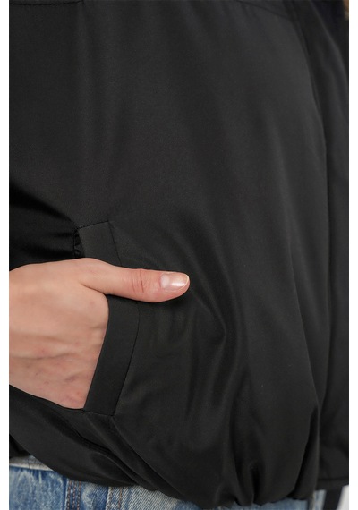 Bigdart Kadın Siyah Oversize Bomber Şişme Mont 5124 Siyah