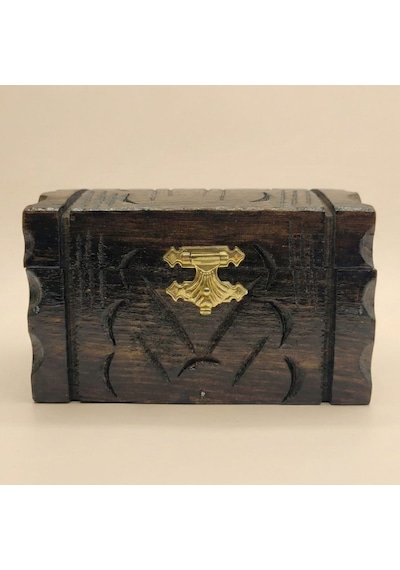 Coupes Ahşap Mücevher Kutusu - %100 El Yapımı - Ceviz Ağacı - 8,5x14,5x8 Cm Kahverengi
