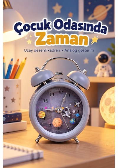 Çift Çanlı Analog Çalar Saat Dekoratif Masa Saati Diğer