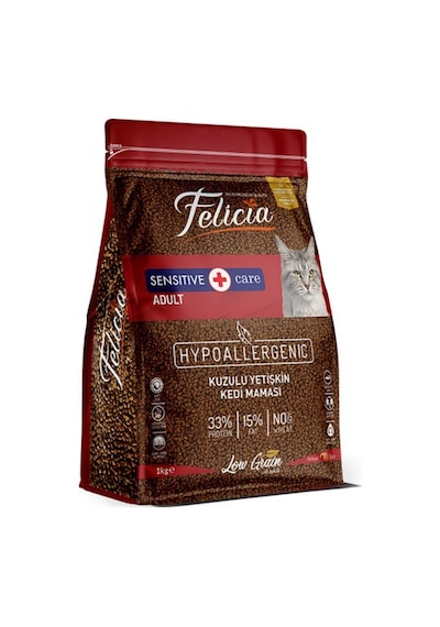 Felicia Hypoallergenic Az Tahıllı Sensitive Adult Kuzu Etli Yetişkin Kedi Maması 1 KG