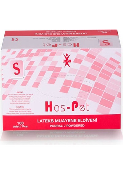 Pudralı Eldiven Doktor Eldiveni Beyaz 100'lü Paket S Beden 20 Adet Latex Eldiven