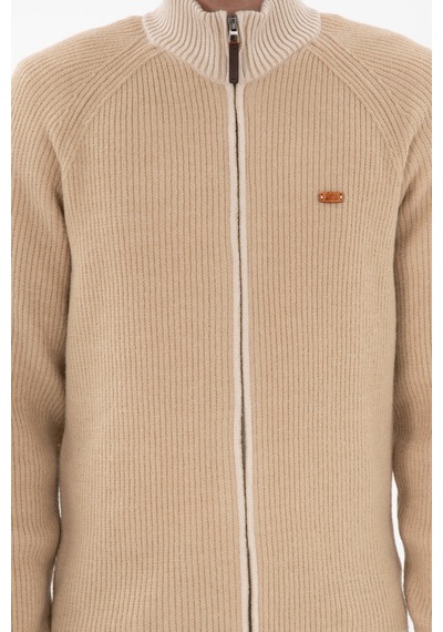 U.s. Polo Assn. Erkek Kum Hırka Triko 50297467-vr085 Kum