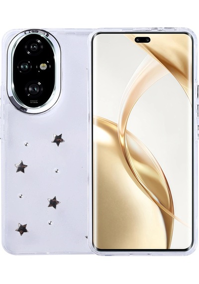 Honor 200 Pro Kılıf Airbag Tasarımlı Simli Şeffaf Zore Kutup Kapak Yıldız
