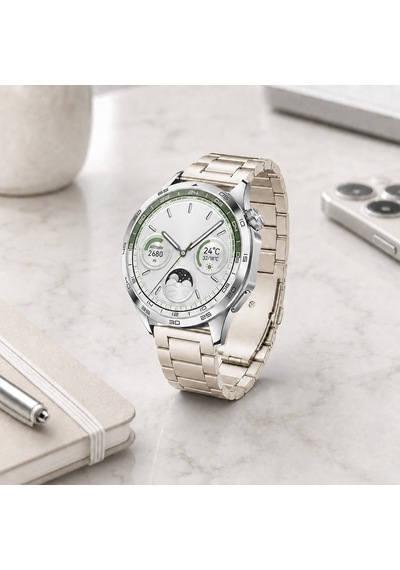 Huawei Watch Gt4 46mm İle Uyumlu Katlanır Klipsli Paslanmaz Çelik Saat Kordonu