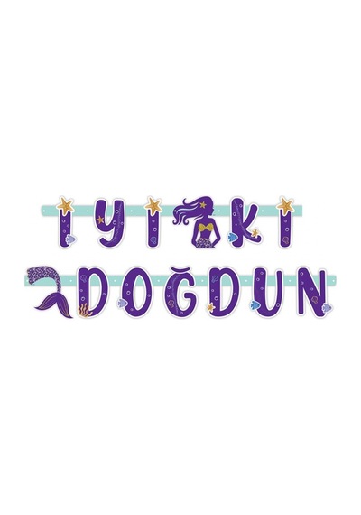 Deniz Kızı Pırıltılı İyi Ki Doğdun Uzar Yazı Banner