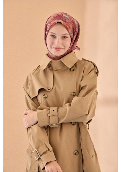 Silk Home Soft Eşarp 73095-01 Bordo, Yeşil, Turuncu, Vizon