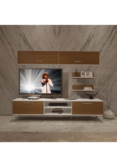 Decoraktiv Eko 5 Slm Dvd Silver Tv Ünitesi Tv Sehpası Beyaz - Ceviz