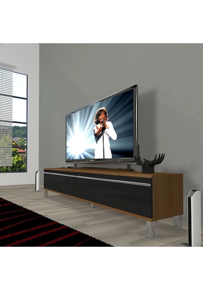 Decoraktiv Eko 140t Mdf Krom Ayaklı Tv Ünitesi Tv Sehpası - Ceviz - Siyah Ceviz - Siyah Decoraktiv Eko 140t Mdf Krom Ayaklı Tv Ünitesi Tv Sehpası - Ceviz - Siyah Ceviz - Siyah