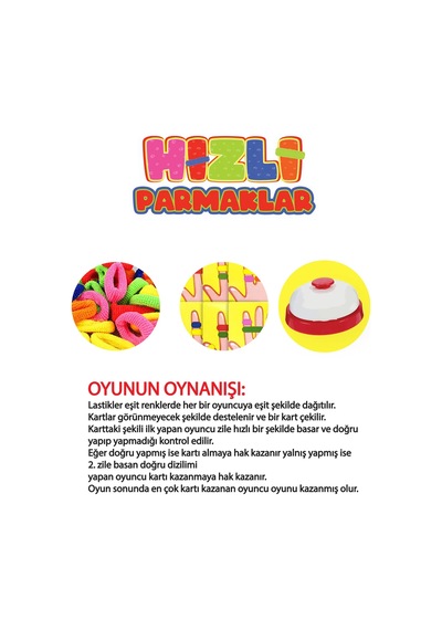 Hızlı Parmaklar: Hızını Konuştur, 36 Kart Zili İlk Sen Çal Aile El Becerisi Ve Zeka Oyunu.