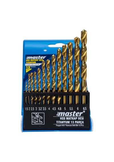 Master 530826 Titanyum Hss Matkap Ucu Seti 1.5-6.5mm 13 Parça
