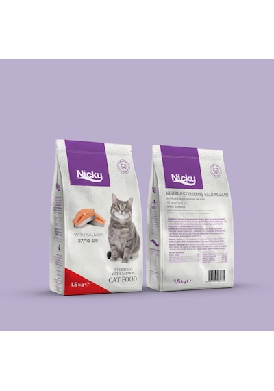 Nicky Somonlu Kısırlaştırılmış Yetişkin Kedi Maması 1500 G