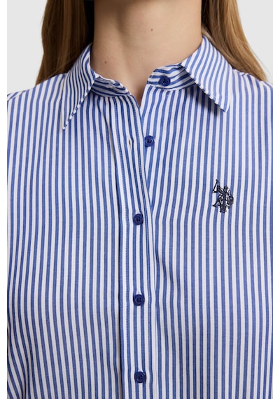 U.S. Polo Assn. Kadın Saks Uzun Kollu Gömlek 50332398-vr045 Sax