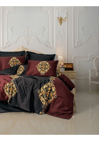 Cotton Box Palace Saten Çift Kişilik Nevresim Takımı Ebren Antrasit