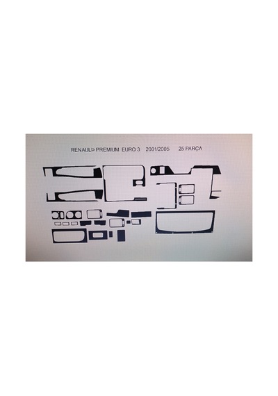 Renault Premıum Euro-3 2001-2005 25 Parça Torpido Kaplama Renk Gri