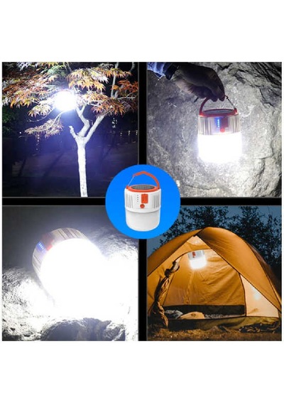 Cata Urla Şarjlı Solar Kamp Feneri (Beyaz Işık) CT-4289 Beyaz
