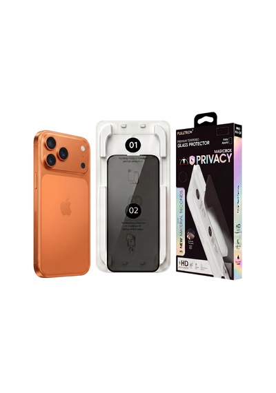 Fulltech Magicbox iPhone Uyumlu 17 Pro Max Premium Tempered Glass Aparatlı Ekran Koruyucu - Privacy Fulltech Magicbox iPhone Uyumlu 17 Pro Max Premium Tempered Glass Aparatlı Ekran Koruyucu - Privacy