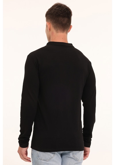 Kinetix Mb Sn329 Ukol Polo 4pr Siyah Erkek Uzun Kol T-shirt Siyah