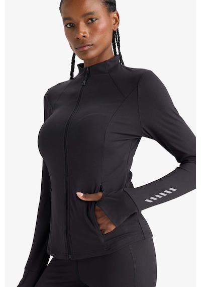 Defacto Defactofit Slim Fit Dar Kesim Dik Yaka Hırka E9676ax25aubk81 Siyah