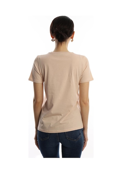 Kadın Minimal Project Basklı Tişört Bej