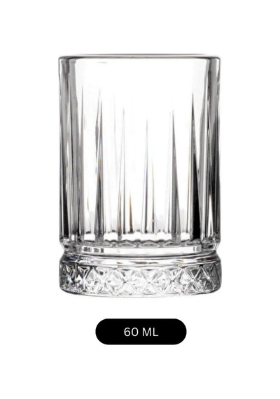 6 Adet Cam Tekila Bardağı - 60 Ml Kristal Desenli, Çok Amaçlı Kahve Yanı, Su Ve Meşrubat İçin T Cam Rengi