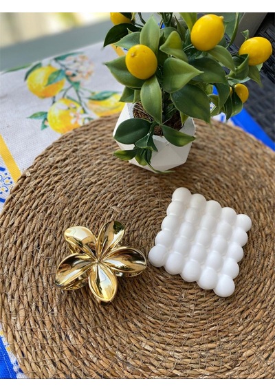2'li Aynalı Lotus Toka Gümüş & Gold Çok Renkli