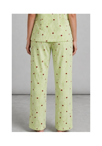 Fit Women Kadın Kısa Kollu Rahat Yeşil Pijama Takımı 4732