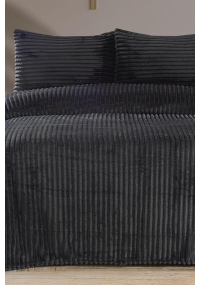 Amila Çift Kişilik 220x240 Cm Yatak Örtüsü Antrasit Antrasit