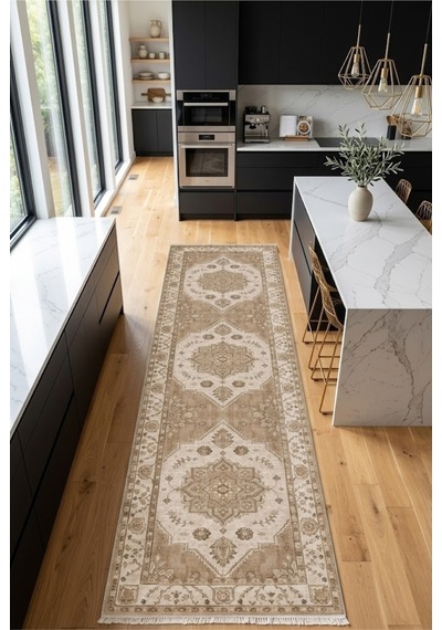 Yolluk Halı Kaymaz Taban Yıkanabilir Leke Tutmaz Kilim Özel Ölçü Koridor Halısı 3027-2 Çok Renkli