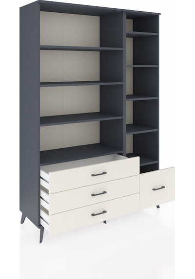 Hyperion Dolap 9 Raflı 4 Çekmeceli 132x44x195 Antrasit-antra... Antrasit