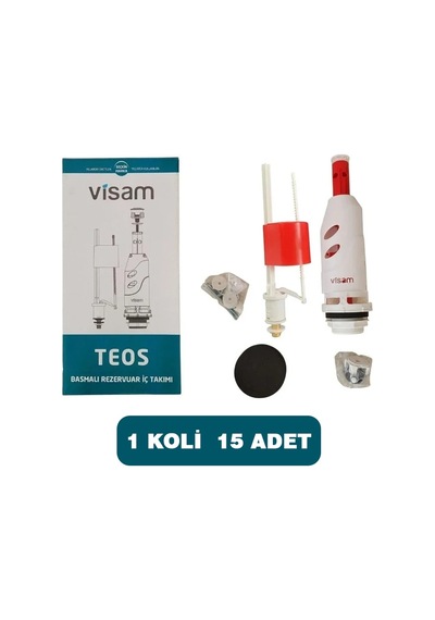 Visam Teos Basmalı Klozet Rezervuar İç Takımı, 15 Adet Çok Renkli