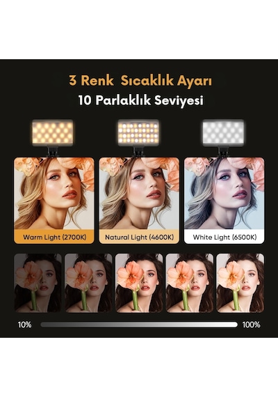 Apexel Profesyonel Taşınabilir Led Dolgu Işığı Telefon Tablet Fotoğraf Makinesi Uyumlu Apl-fl22