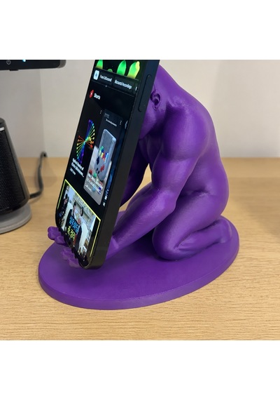 3d Baskı Goril Telefon Tutucu - Kaslı Goril Masaüstü Telefon Standı-mor Diğer