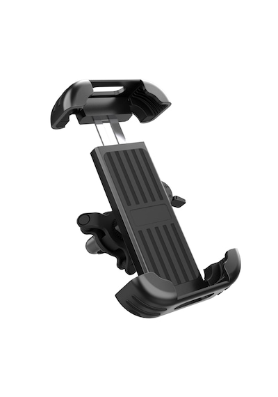 Micorcase Hl-152d Motosiklet Scooter Telefon Tutucu - Titreşim Ve Darbe Korumalı Dikiz Ayna Bağlantılı Güvenlik Kilitli Kurye Telefon Standı - Al5742 Siyah