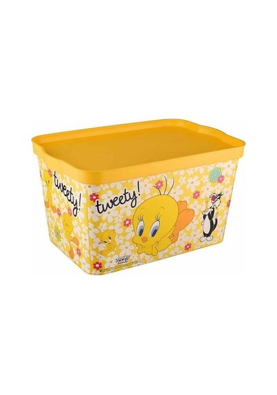Tuffex Tweety Lisanslı 24 Litre Hazneli Kapaklı Oyuncak Kutusu Ve Organizatör Çok Renkli