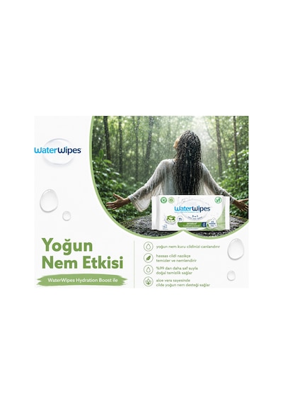 Waterwipes Sensitive+ Yoğun Nem Takviyeli Islak Mendil 12x60 Adet 720 Yaprak - Hydrating Boost 12'li Set