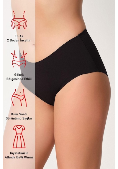 Siyah Mı Emay 2702 Mama Lazer Slip Korse Siyah