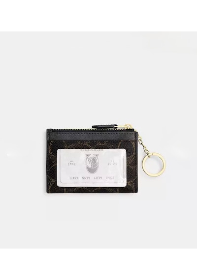 Coach Mini Id Skinny Case Kartlık-cüzdan Siyah - Altın