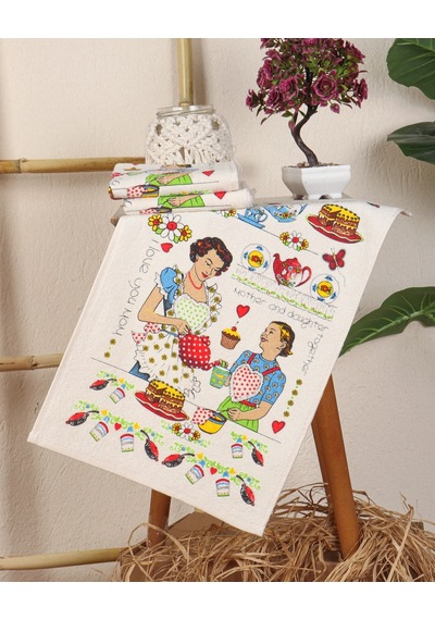 En Güzel Mutfak Havlusu Modeli 3'lü Mother And Daughter