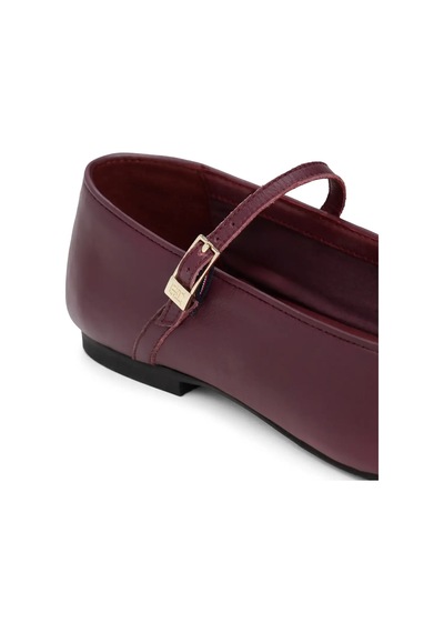 Tommy Hilfiger Smooth Leather Maryj, H04 Bordo Kadın Babet
