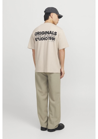 Jack & Jones Jorvesterbro Back Tee Ss Crew Neck Krem Renkli