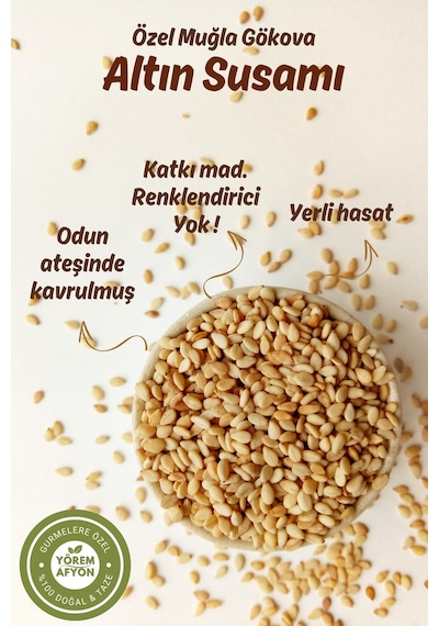 Muğla Gökova Yöresinden Yerli Mahsul Kavrulmuş Simitlik, Pastalık Susam Sesamum İndicum 125gr.