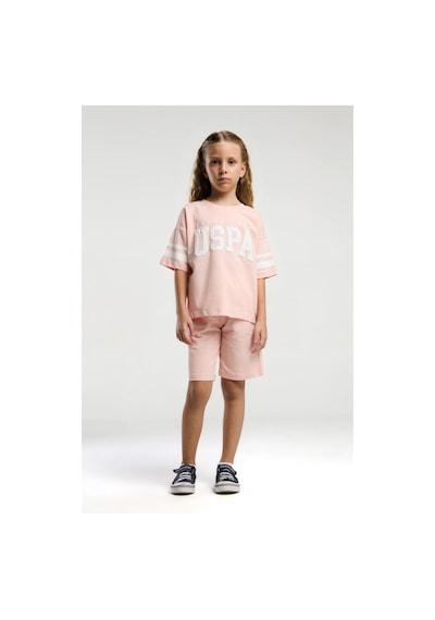 U.s. Polo Assn. Kız Çocuk Pembe Bermuda Takım Us2091 Pembe