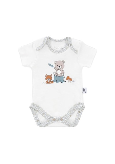 Gezenbebe Sku:mır8690010045997 Gezenbebe Hero Bebekler İçin Kısa Kol Body Teddy Organik 3-6 Ay Sku: Mır8690010045997 Acı Kahverengi