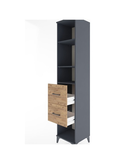 Hyperion Dolap 3 Raflı 2 Çekmeceli 44x44x221 Antrasit-çam Antrasit