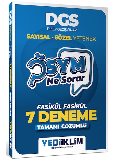 Yediiklim Yayınları 2027 Ösym Ne Sorar Dgs Sayısal Sözel Yetenek Tamamı Çözümlü Fasikül Fasikül 7 Deneme