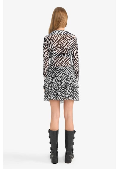 Defacto Coool Zebra Desenli Normal Bel Tül Mini Etek G3389ax25aubk81 Siyah