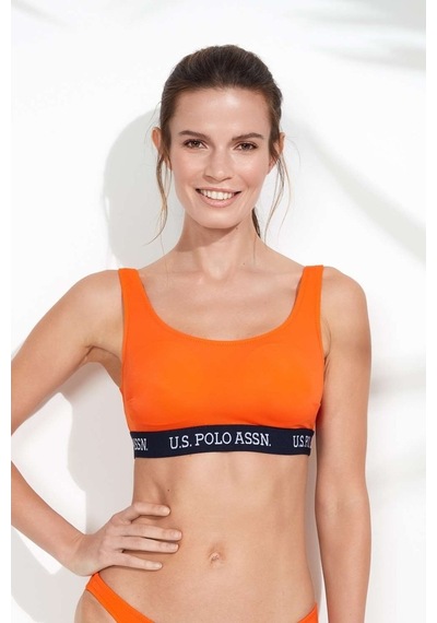 U.S. Polo Assn. Kadın Turuncu U Yaka Bralet Bikini Üst 21503