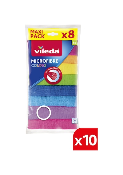 Vileda %100 Mikrofiber Colors Temizlik Bezi 10 x 8'li