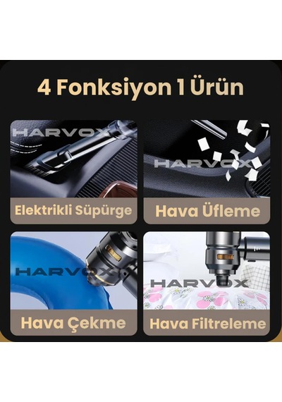 Harvox Ev Ve Araç Süpürgesi Hxvc-002 18.000pa 6000mah