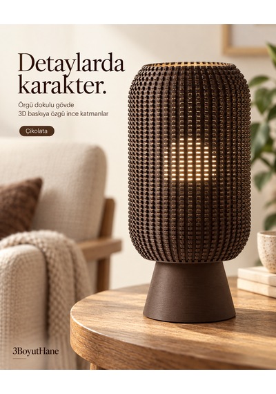 Modern Dekoratif Masa Lambası Salon Ve Yatak Odası İçin Abajur, 10 Renk Seçeneği, E14 Led Uyumlu Kahverengi